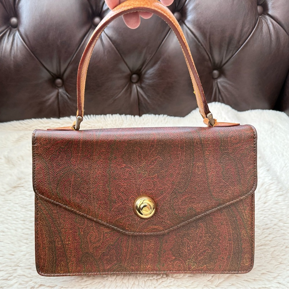 Etro Great Used Condition Top Handle Elegant Paisley Quiet Luxury Handbag